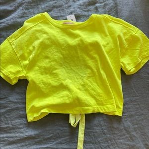 Urban outfitters neon yellow crop top